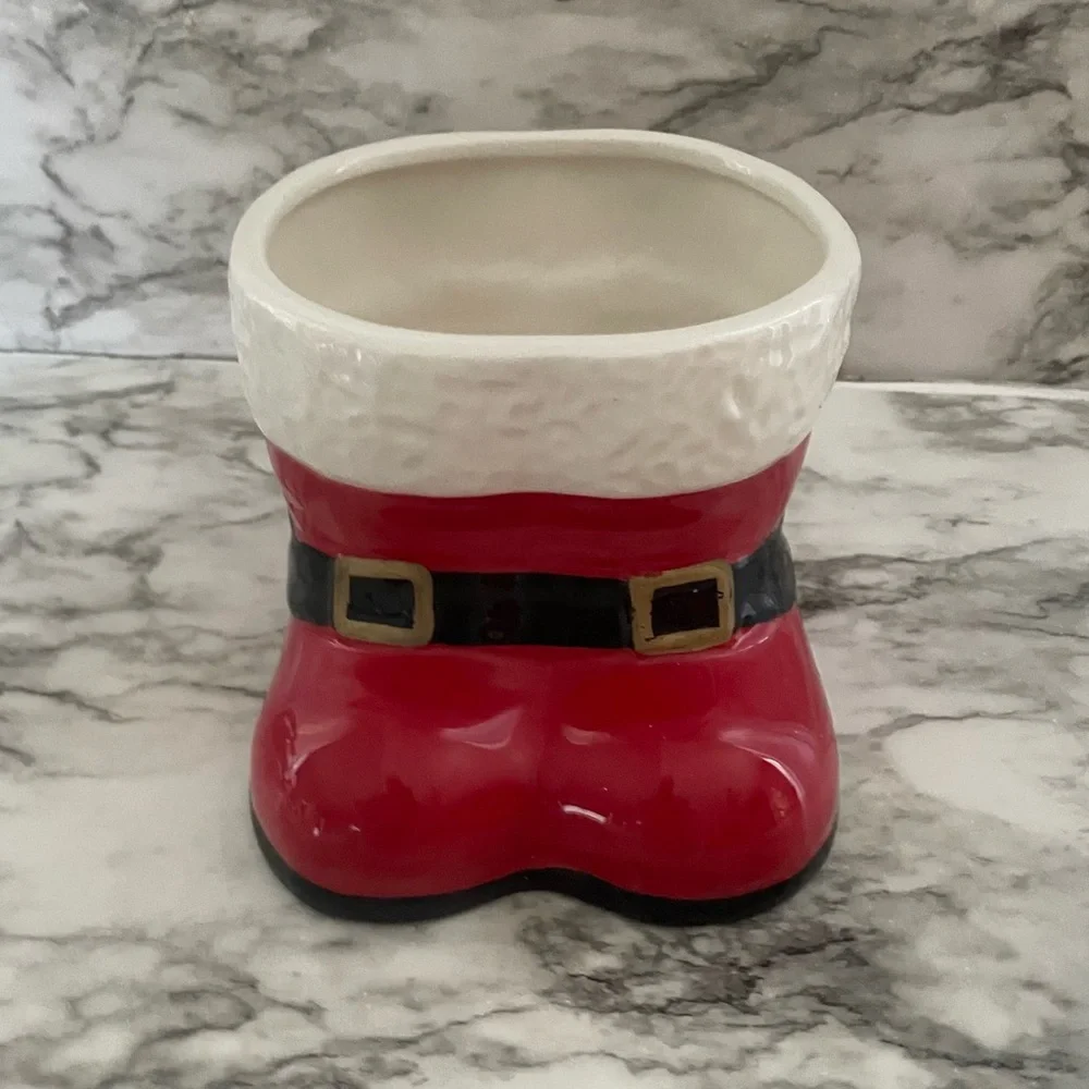 Santa’s Red Boots with black/gold buckles Planter Flower Pot By Pro Plants